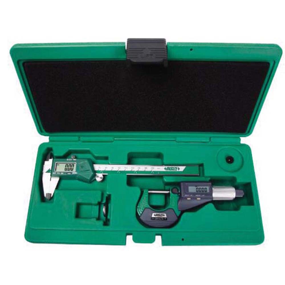 Machinist Caliper & Micrometer Tool Kit: 2 pc, 0 to 150 mm Caliper, 0 to 25 mm Micrometer