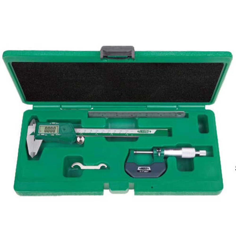 Machinist Caliper & Micrometer Tool Kit: 3 pc, 0 to 150 mm Caliper