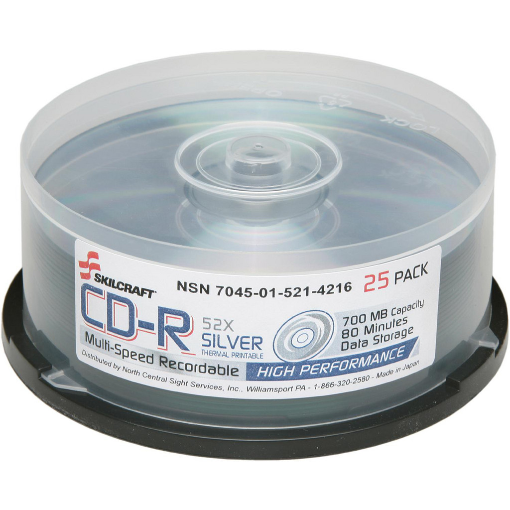 AbilityOne - Office Machine Supplies: CD-R Disc, Silver | MSC Direct