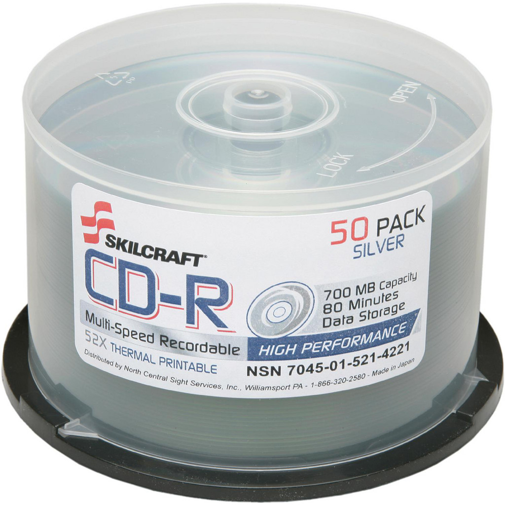 AbilityOne - Office Machine Supplies: CD-R Disc, Silver | MSC Direct