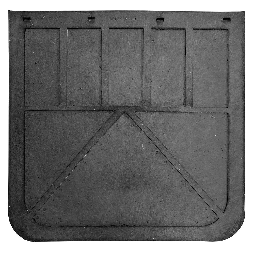 Buyers Products Heavy Duty Rubber Mudflaps repel impact from road debris and have a durable design for long lasting road life. Made from 1/4 in. thick rubber, they resist cutting and tearing. The mudflaps withstand subfreezing temperatures while resisting snow and ice buildup, making them ideal for all-season use.
