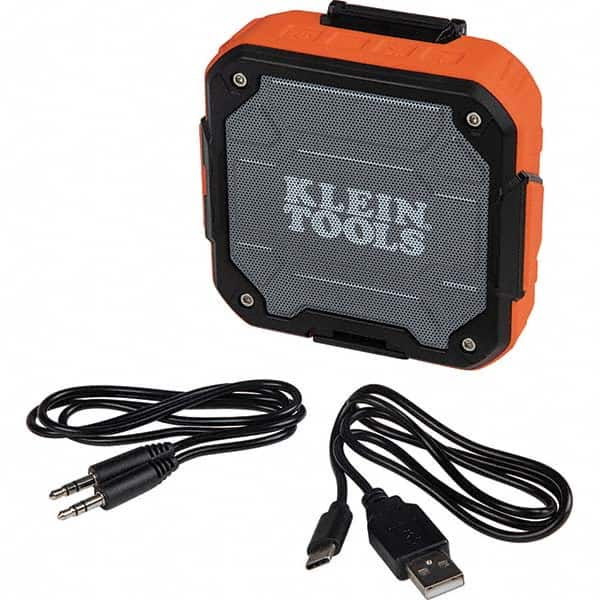 Klein Tools AEPJS2 Job Site Radios; Type: Bluetooth Speaker; Bluetooth Wireless Speaker ; Height (Decimal Inch): 4.2in; 4.2000 ; Width (Decimal Inch): 1.6in; 1.6000 ; Depth (Decimal Inch): 4.1in; 4.1000 ; Features: Dust Resistant; Water Resistant 