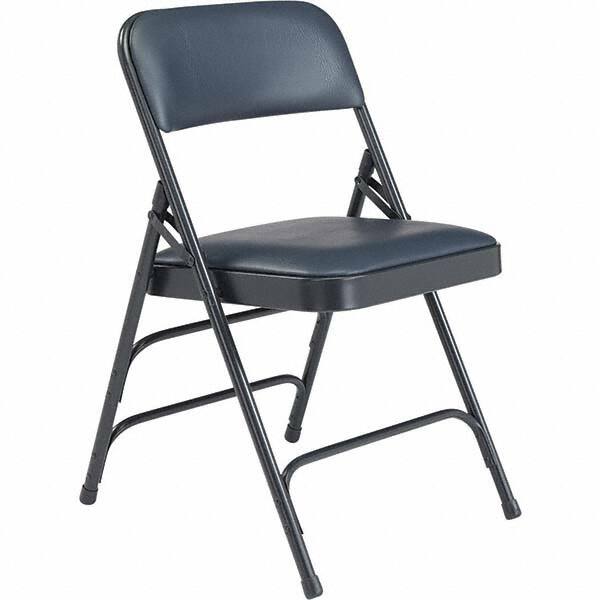 Folding Chairs; Pad Type: Folding Chair w/Vinyl Padded Seat ; Material: Steel; Vinyl ; Color: Dark Midnight Blue ; Width (Inch): 18-3/4 ; Depth (Inch): 20-3/4 ; Height (Inch): 29-1/2