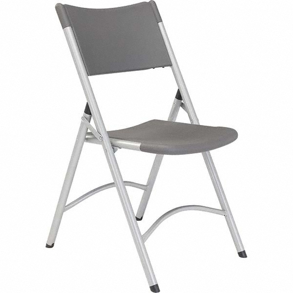 National Public Seating Folding Chairs; Pad Type: Folding Chair w/Plastic Seat & Back ; Material: Plastic; Plastic/Steel ; Color: Charcoal Slate