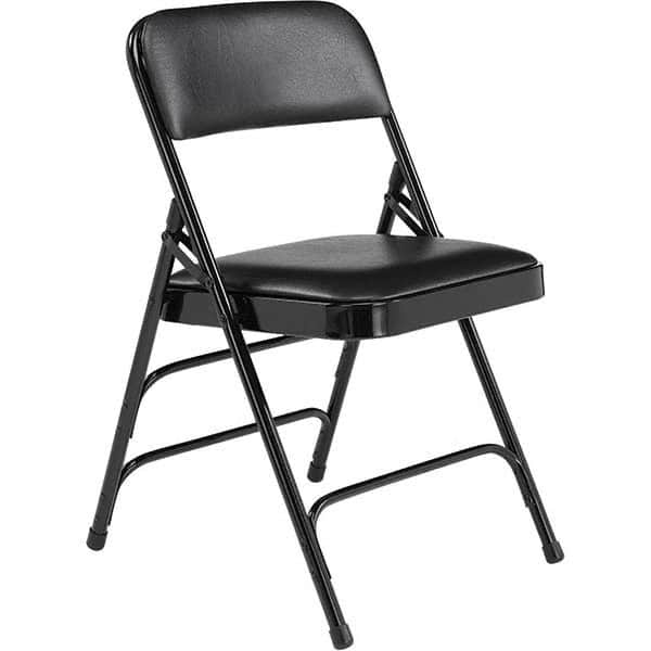 Folding Chairs; Pad Type: Folding Chair w/Vinyl Padded Seat ; Material: Steel; Vinyl ; Color: Black ; Width (Inch): 18-3/4 ; Depth (Inch): 20-3/4 ; Height (Inch): 29-1/2