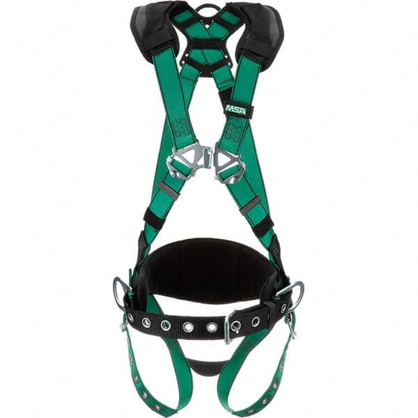 MSA 10197364 Fall Protection Harnesses: 400 Lb, Vest Style, Size Standard, Polyester, Back & Hips 