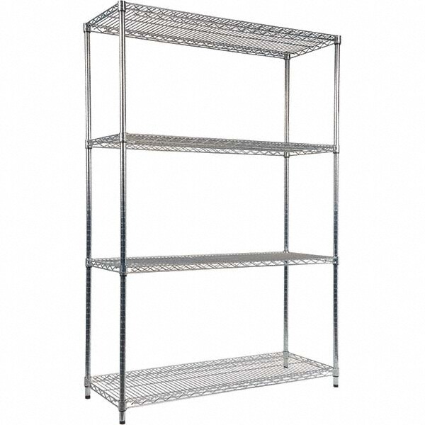 Starter Unit Wire Shelving: 1,250 lb Shelf Capacity, 4 Shelves