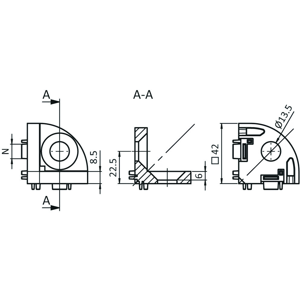 FATH - Connection Angle: Use with Profiles 45mm to 45mm | MSC Direct