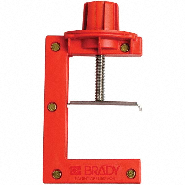 Brady Butterfly Valve Lockout: 2 to 4" Valve Handle Width, 4 Padlocks Max - Nylon | Part #121505