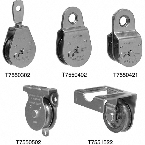 Campbell Blocks & Pulleys; Rope Type Fibrous; Work Load Limit 480