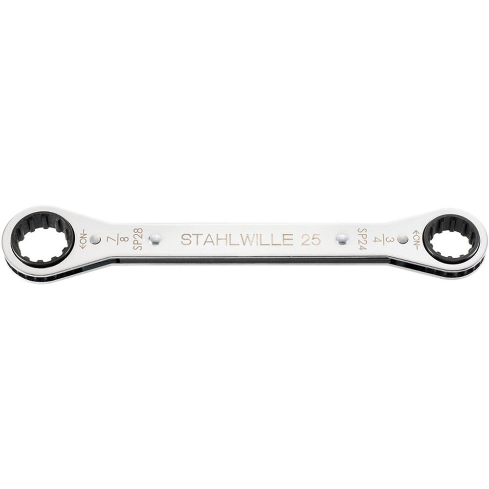 Stahlwille - Flat Ring Box End Wrench: 3/8 x 7/16", 12 Point, Double