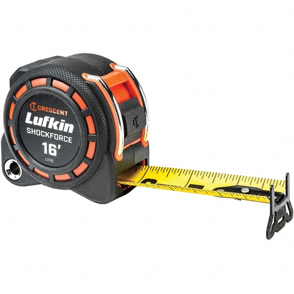 Lufkin L1116-02 Tape Measure: 16 Long, 1-3/16" Width, Black & Yellow Blade 