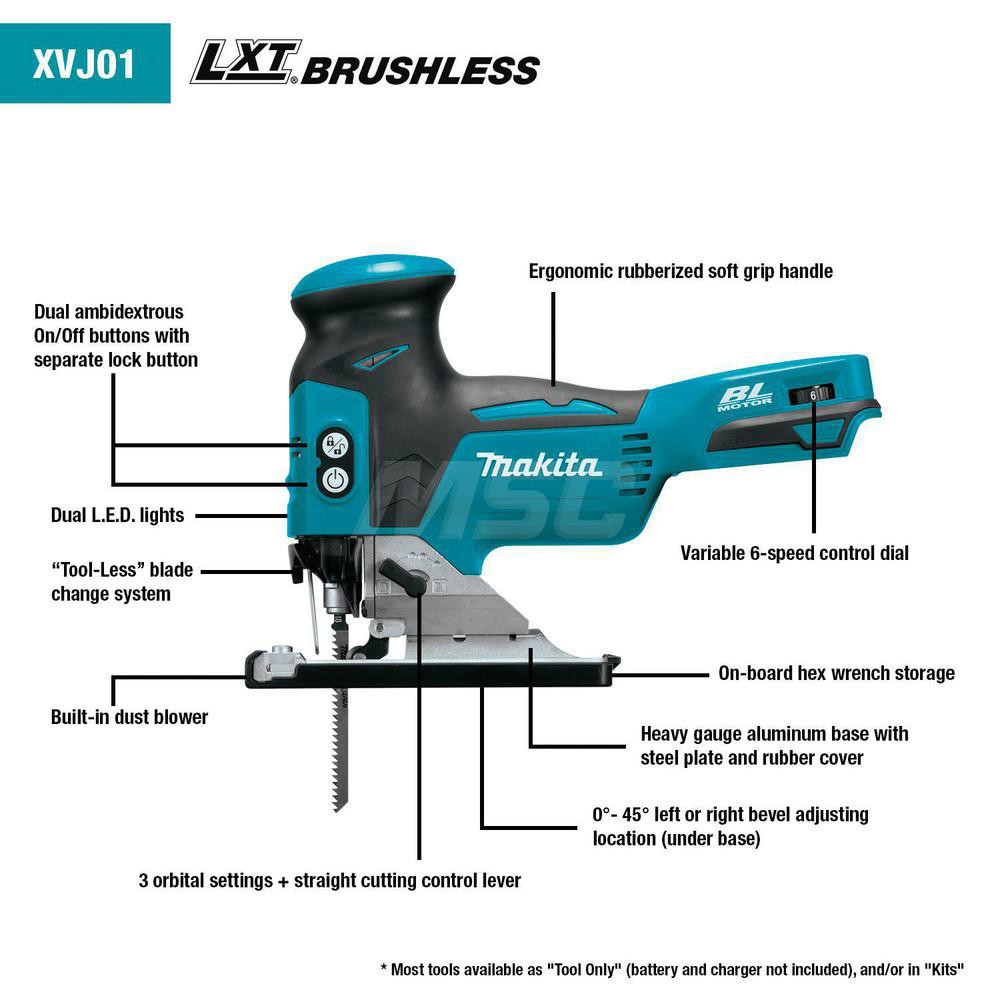Makita Cordless Jigsaws; Strokes per Minute 8003500; Maximum