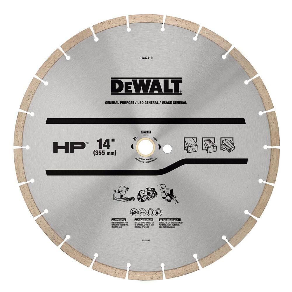 Wet & Dry-Cut Saw Blades; Blade Diameter (Inch): 14 ; Blade Material: Diamond-Tipped ; Blade Thickness (Inch): 1/8 ; Arbor Hole Diameter (Inch): 1 ; Number of Teeth: Continuous Edge ; Arbor Style: Round