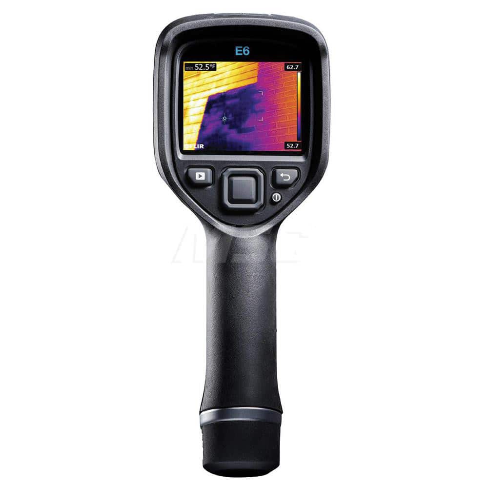 FLIR 63907-0804 Thermal Imaging Cameras; Camera Type: Thermal Imaging IR Camera; Display Type: 3" Color LCD; Compatible Surface Type: Dull; Dark; Light; Shiny; Field Of View: 45 Degree Horizontal x 34 Degree Vertical; Power Source: Li-Ion Rechargeable Battery; Batteries 
