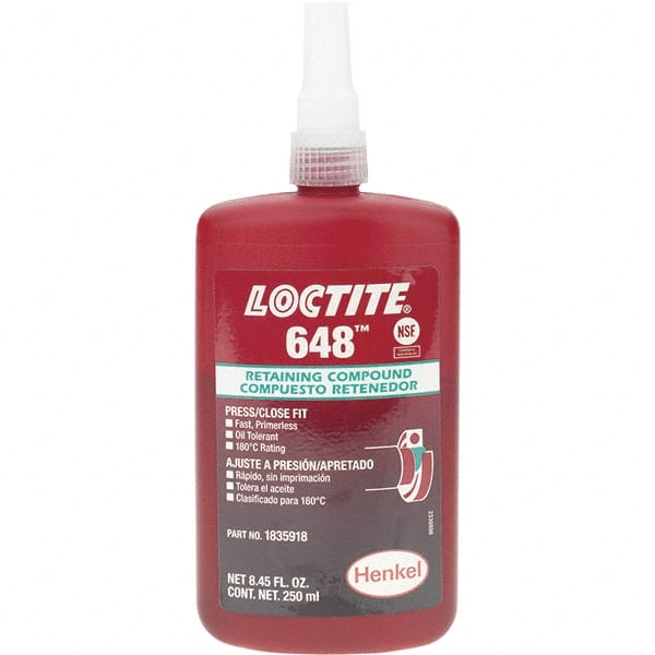LOCTITE 1835918 Retaining Compound: 250 mL Bottle, Red 