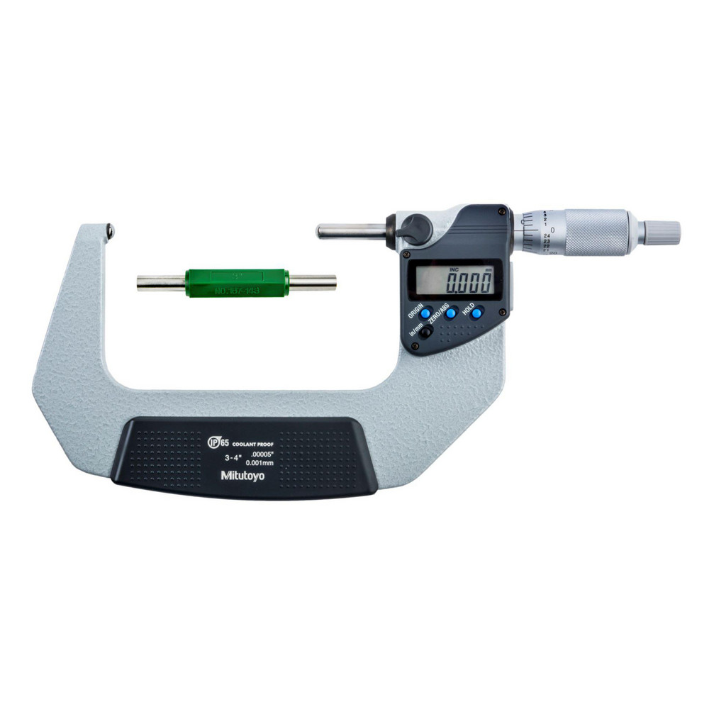 Spherical Face Micrometers: Minimum Measurement (Decimal Inch): 3; Operation Type: Electronic; Anvil Type: Spherical