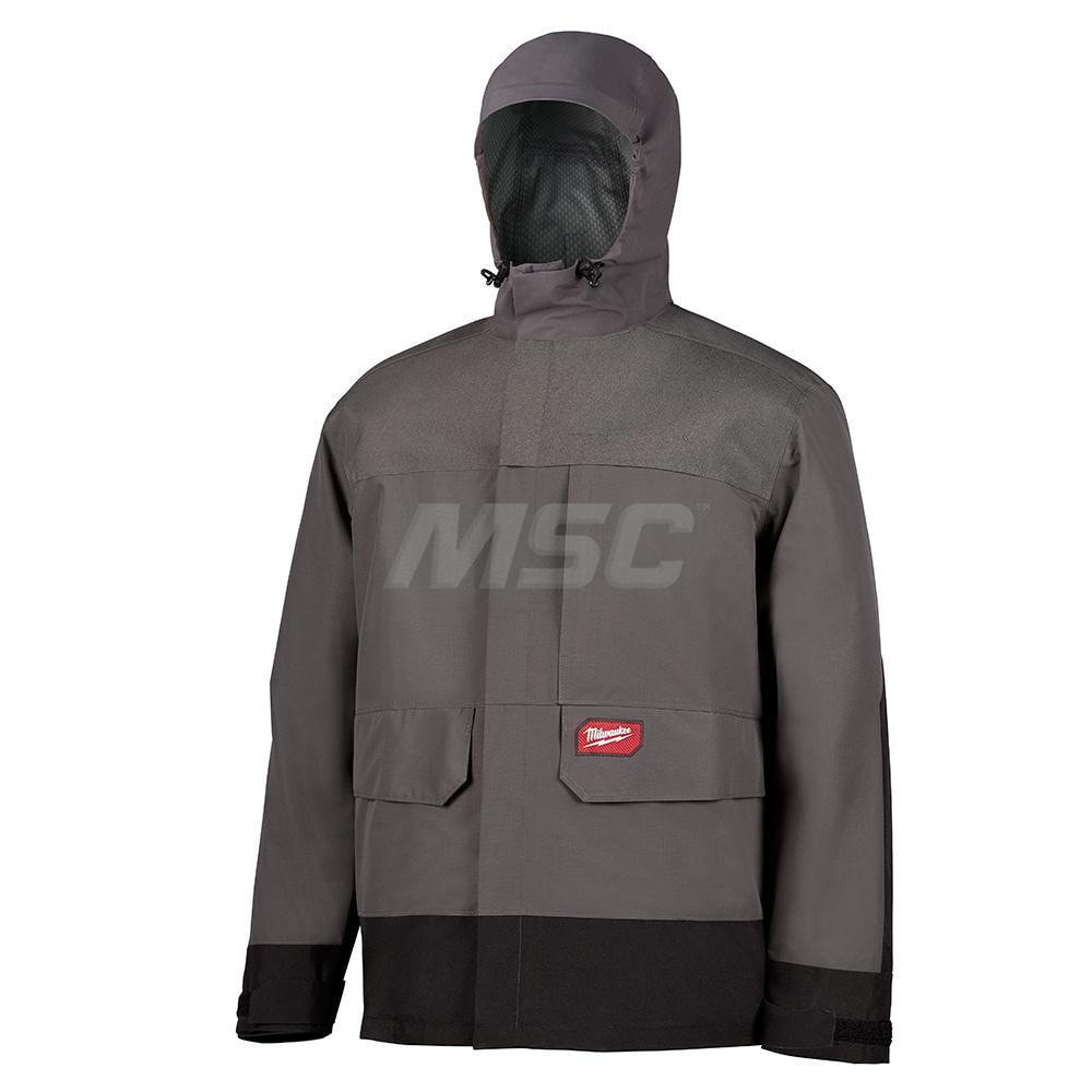 Milwaukee Tool 310G-3X Rain Jacket: Size 3X-Large, Non-Hazardous Protection, Gray, Polyester & Polyurethane Image