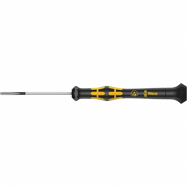 Wera Slotted Screwdriver: 5-25/64" OAL - 40mm Blade Length, Round Shank, Ergonomic Handle | 5-Pack | Part #05030108001