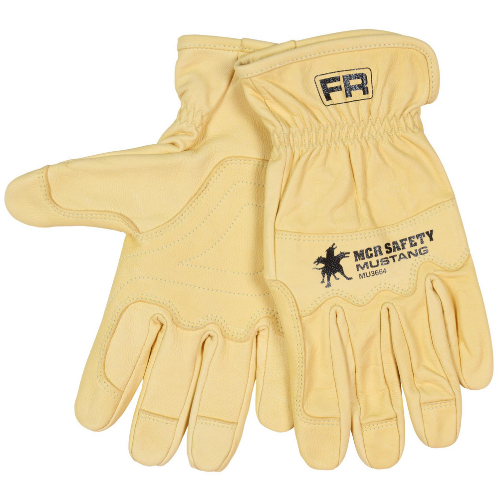 MCR Safety | Mustang® Mustang HiDex Leather DriversUtility Work Gloves, UnlinedPremium Honey Gold Grain GoatskinReinforced Thumb & Index