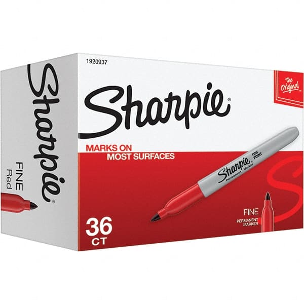 Sharpie 1920937 Permanent Marker: Red, Alcohol-Based, Fine Point 