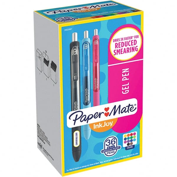 Paper Mate - Retractable Gel Pen: 0.7 mm Tip, Berry, Black, Blue