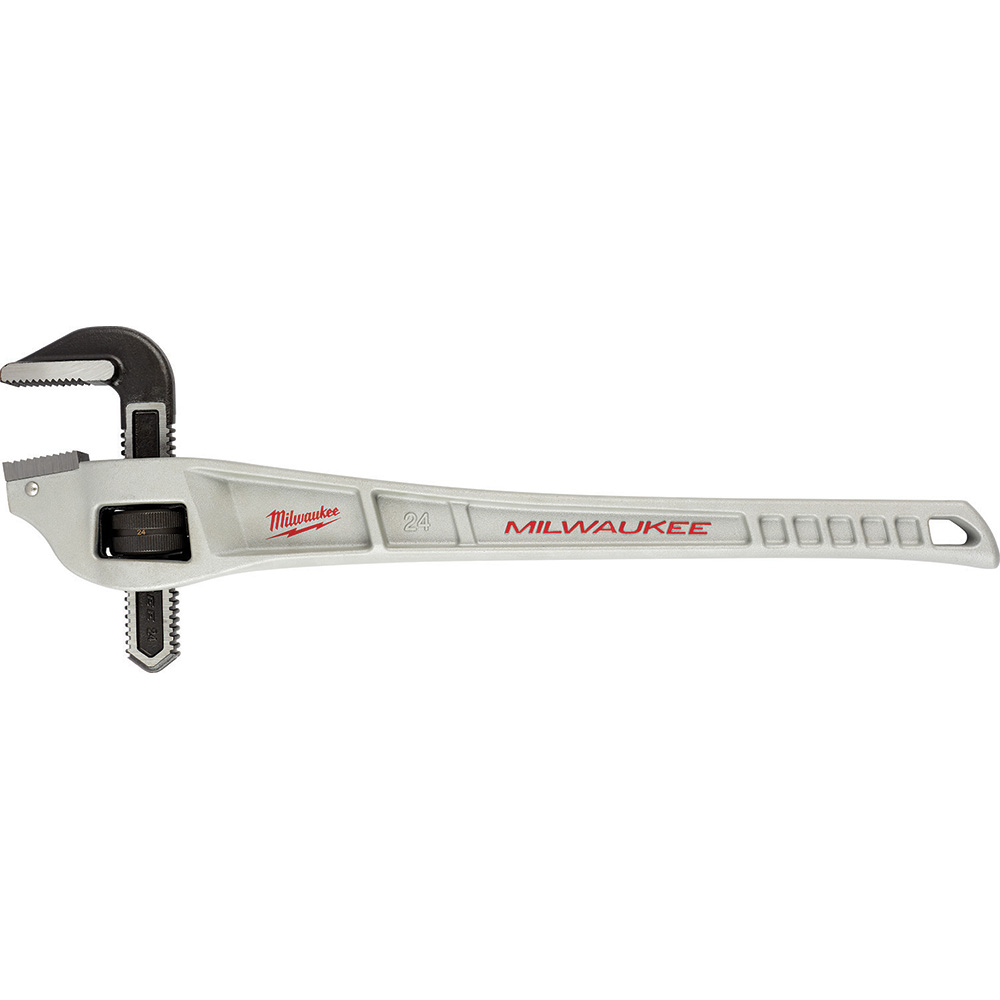 Pipe Pipe Wrench: 3" Max, 24" OAL, Aluminum