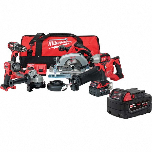 Milwaukee Tool Cordless Tool Combination Kits Voltage 18 Tools 1/2