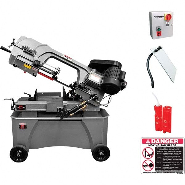 Horizontal Bandsaw: 7 x 12" Rectangular, 7" Round Capacity, Step Pulley Drive