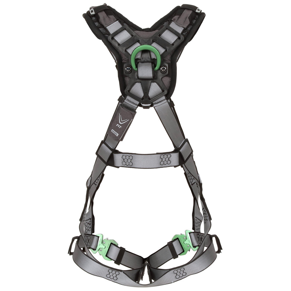 Fall Protection Harnesses: 400 Lb, Vest Style, Size X-Large, Polyester, Back - Quick-Connect Leg Strap, Friction Shoulder Strap, Quick-Connect Chest Strap, Shoulder Padding