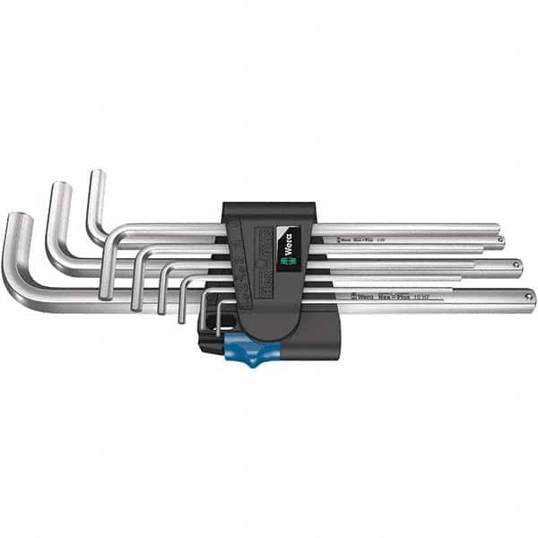 Wera 5022130001 Hex Key Sets; Hex Size: 1.5 - 10 mm ; Hex Size Range (mm): 1.5 - 10 ; Arm Style: Long ; Metric Hex Sizes: 1.5, 2, 2.5, 3, 4, 5, 6, 8, 10 