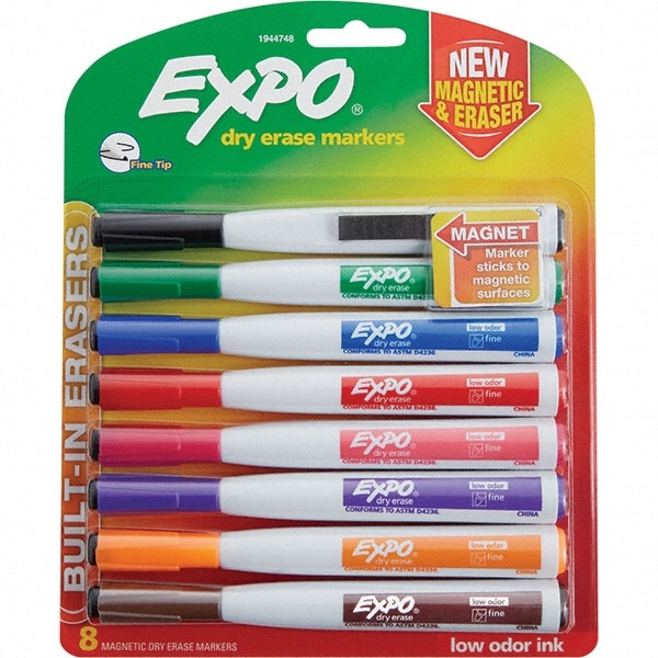 Dry Erase Markers & Accessories; Display/Marking Boards Accessory Type: Dry Erase Markers ; For Use With: Dry Erase Marker Boards ; Detailed Product Description: Expo Magnetic Dry Erase Marker with Eraser Fine Tip 8/Pk