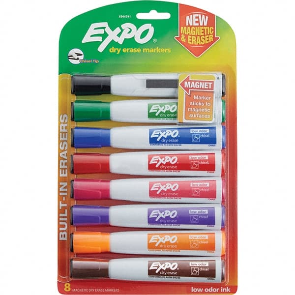 Expo 1944741 Dry Erase Markers & Accessories; Display/Marking Boards Accessory Type: Dry Erase Markers ; For Use With: Dry Erase Marker Boards ; Detailed Product Description: Expo Magnetic Dry Erase Marker with Eraser 8/Pk 