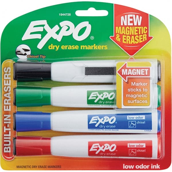 Dry Erase Markers & Accessories; Tip Type: Chisel ; Includes: (4) Dry Erase Markers