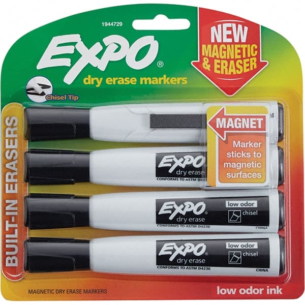 Dry Erase Markers & Accessories; Color: Black ; Color: Black ; Tip Type: Chisel ; For Use With: Dry Erase Marker Boards ; Includes: (4) Black Dry Erase Markers ; UNSPSC Code: 44111912