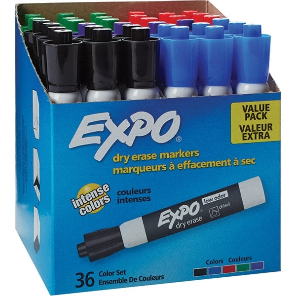 EXPO Low Odor Dry Erase Markers Fine Point Black Pack Of 4