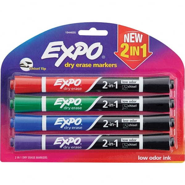 Expo 2-in-1 8-Piece Dry Erase Markers, Assorted, M - 4 pack