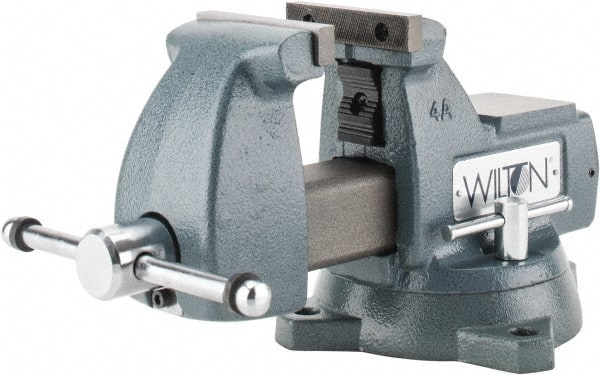 Wilton 21300 Bench & Pipe Combination Vise: 4" Jaw Width, 4-1/2" Jaw Opening, 3-7/16" Throat Depth 