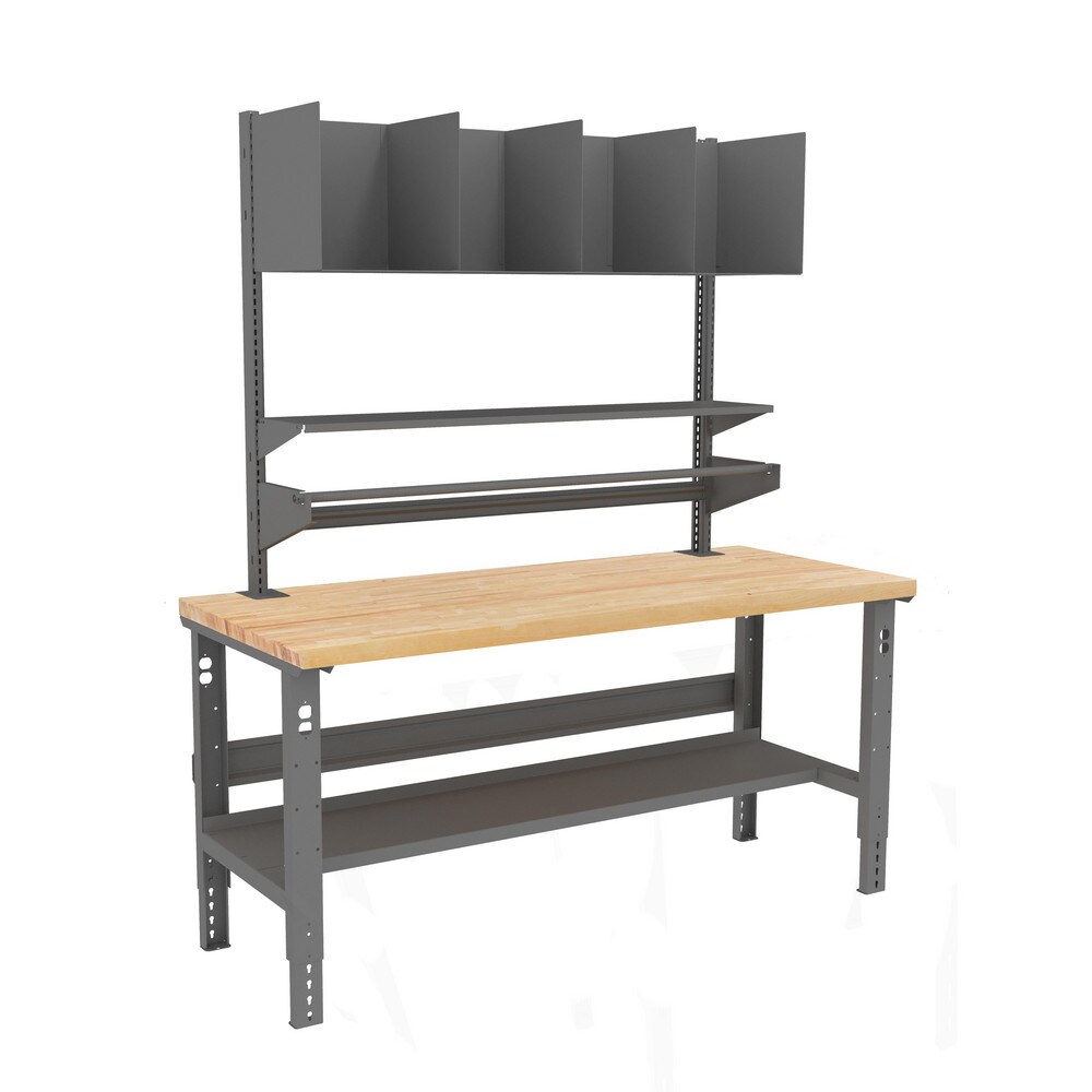 Stationary Workbench with Lower Shelf: Medium Gray
