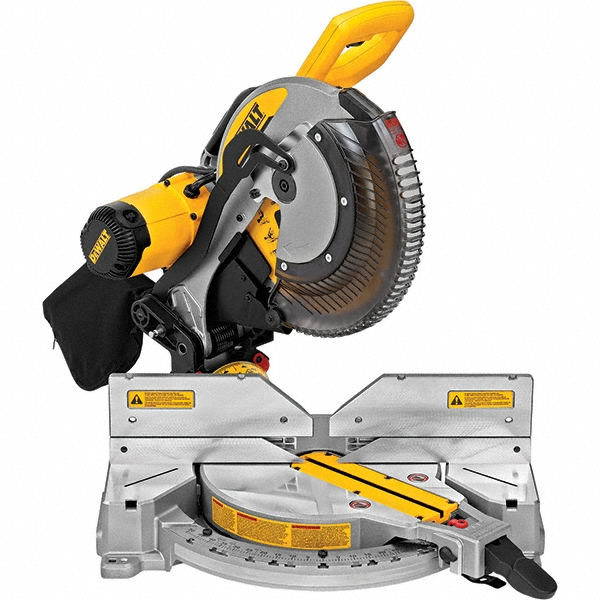 Electric Miter Saw: 12" Blade, 5/8 or 1" Arbor - 50 deg (Left), 50 deg (Right), 3800 RPM, 15 A