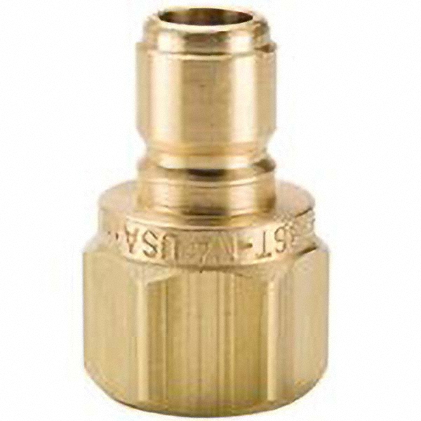 Hydraulic Hose Nipple: 3/8 in Hose - Brass, FNPT