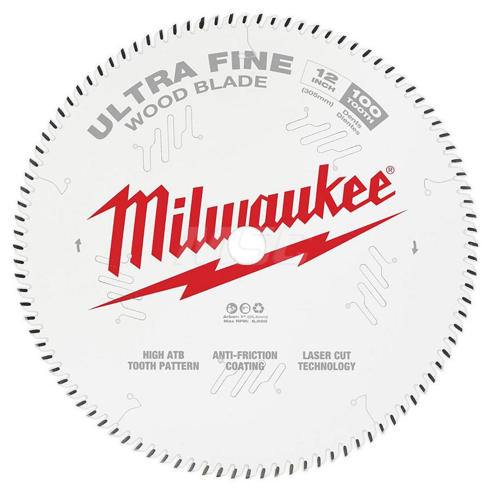 Milwaukee Tool 48-40-1228 Wet & Dry Cut Saw Blade: 12" Dia, 1" Arbor Hole, 100 Teeth Image