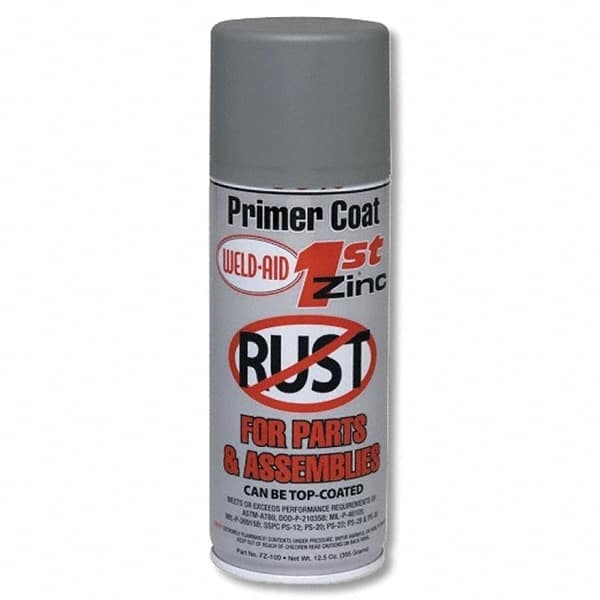 Weld-Aid 1008224 Primers; Type: Zinc Coating; Color: Gray; Color Family: Gray; Color: Gray; Net Fill: 12.5 oz; Quick-Drying: Yes; Application: Parts; Assemblies; Container Size (fl. oz.): 16.00; Net Fill (oz.): 12.5 oz.; 12.5 oz; Overall Dry Time: 24 h; Direct To Metal: Y 
