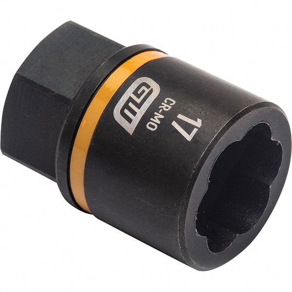 Bolt Extractor Socket: Size 17 mm, 8 mm Drive for 17 mm Screw