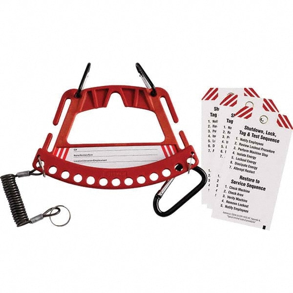 Lockout Centers & Stations; Equipped or Empty: Empty ; Station Material: Fiberglass Reinforced Nylon ; Board Coating: None ; Language: English; Spanish; French ; Includes: 3 LO Procedure Template Tags;Carrier w/3 Clips;Key Holder ; Height (Inch): 5-1/4