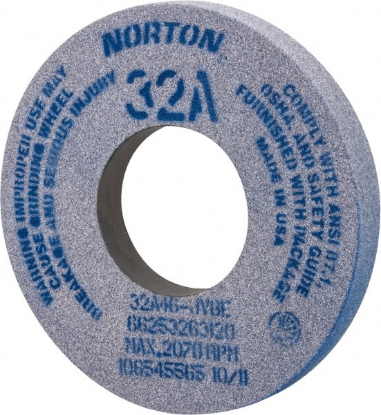 Norton 66253263120 Surface Grinding Wheel: 12" Dia, 1-1/2" Thick, 5" Hole, 46 Grit, J Hardness Image