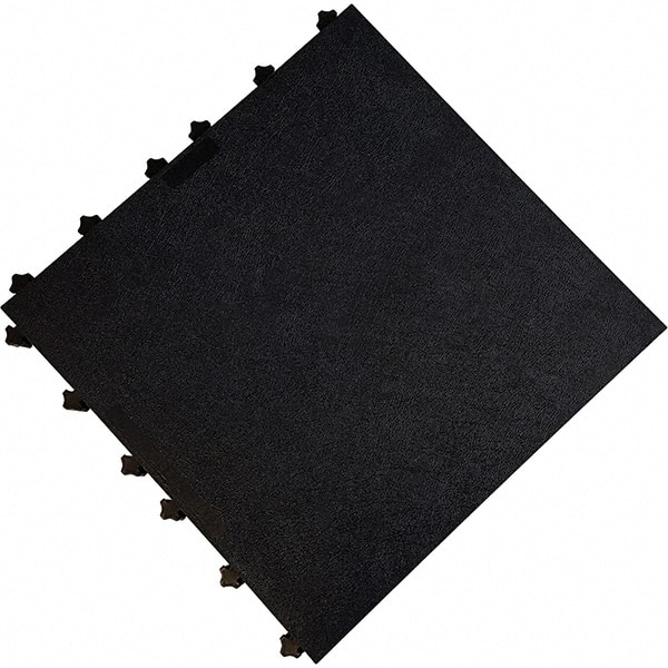 Ergo Advantage A1-SMB Anti-Fatigue Modular Tile Mat: Dry Environment, 18" Length, 18" Wide, 1" Thick, Interlocking Edge, Black 