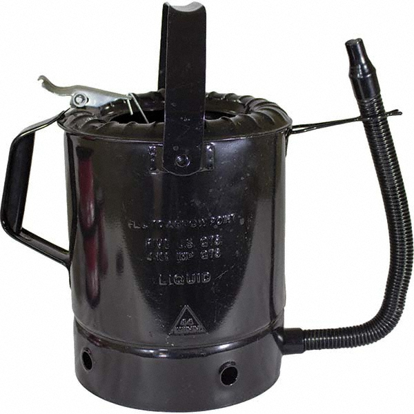 Can & Hand-Held Oilers: Oiler Type: Bucket Oiler; Pump Material: Steel; Body Material: Steel; Color: Black