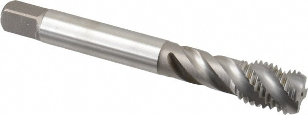 Emuge CU513510.5621 1/2-13 UNC, 4 Flute, 45° Helix, Bottoming Chamfer, Bright Finish, Cobalt Spiral Flute STI Tap Image