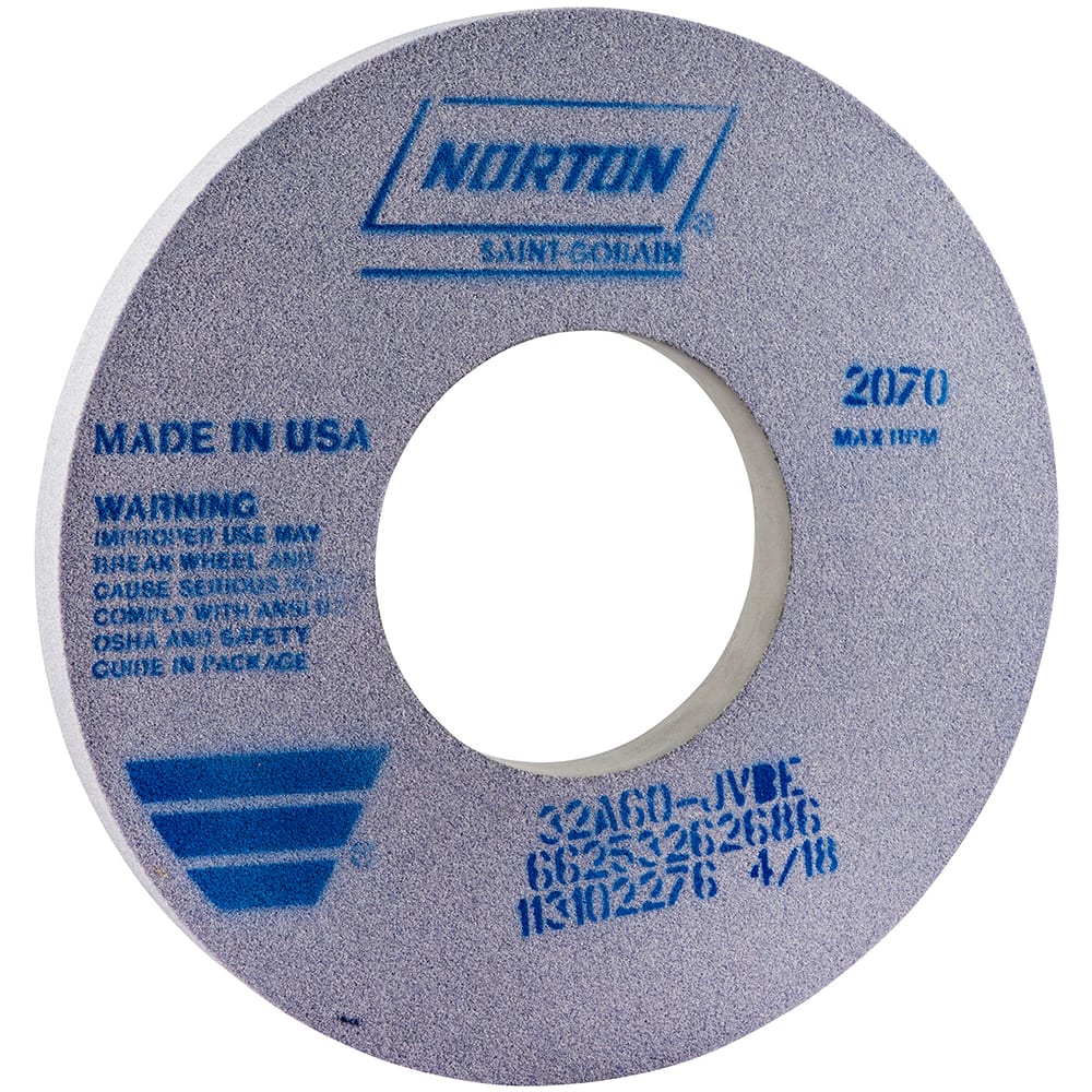 Norton 66253262686 Surface Grinding Wheel: 12" Dia, 1" Thick, 5" Hole, 60 Grit, J Hardness 
